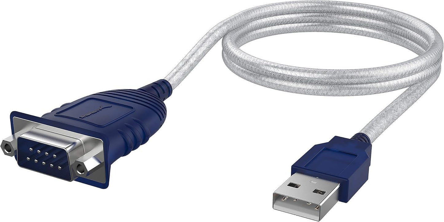 SABRENT USB 2.0 to Serial (9 Pin) DB 9 RS 232 Converter Cable, Prolific Chipset, HEXNUTS, [Windows 11/10/8.1/8/7/VISTA/XP, Mac OS X 10.6 and Above]