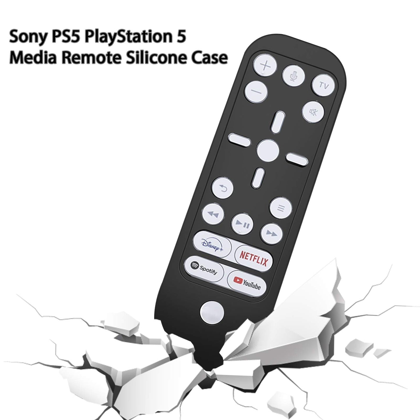 Geekria Remote Control Cover Compatible with Sony PlayStation 5, Silicone Skin Case, Shock-Absorption Washable, Full Body Protective Sleeve (Black)