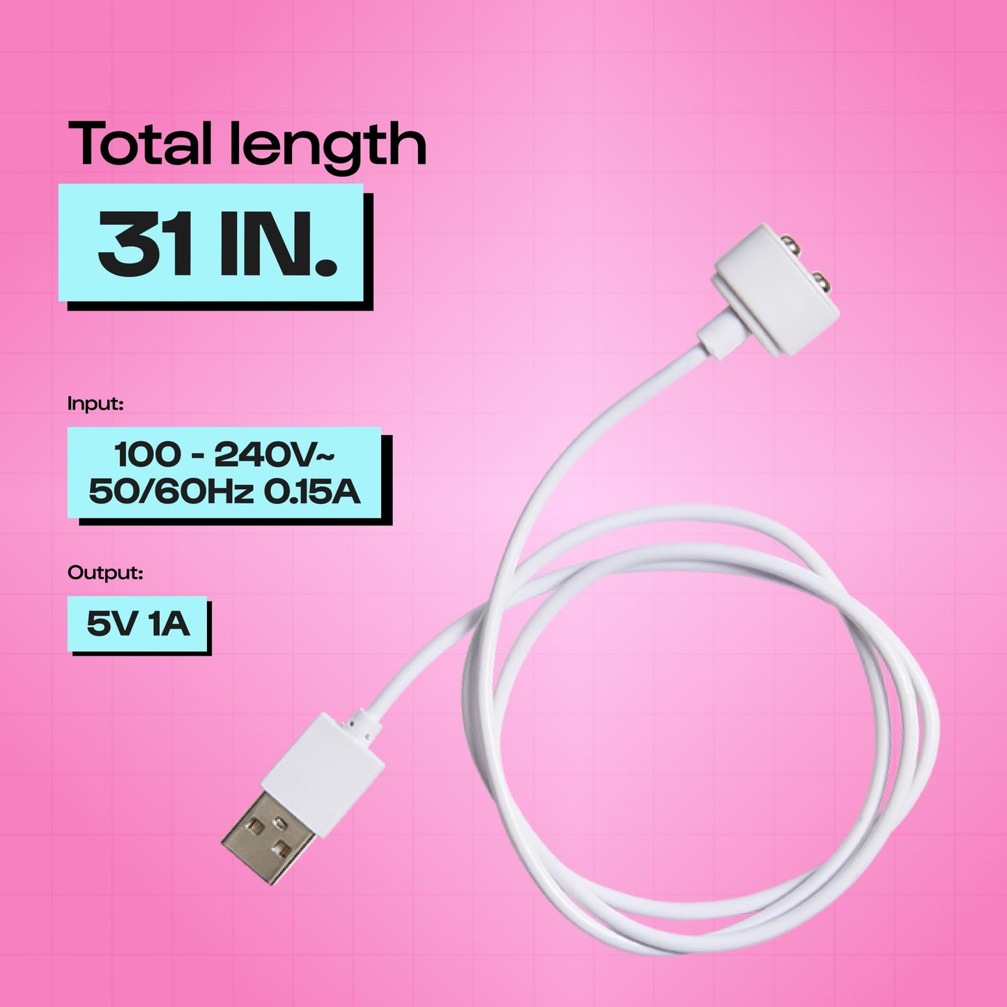 Unbound Charging Cord: Versatile Replacement Charger Only Massagers - 31 in.
