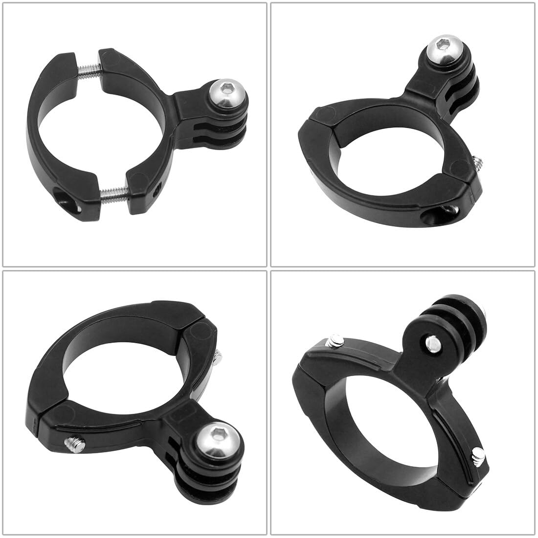 NovelGoal Motorcycle Handlebar Clamp Metal Mount Roll Bar Holder Bike Seat Post Clip Bracket Compatible with GoPro 13 12 11 10 9 8 Bicycle Camera