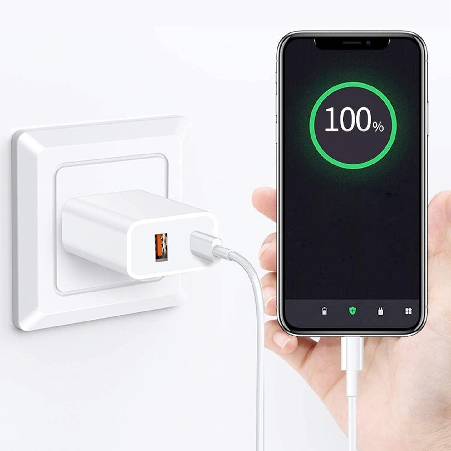 USB C Charger Block, 40W USB-C & USB-A Port Charger Block with 6FT & 4FT USB C Cable for i Phone 17/17 Pro/17 Pro Max/16/16 Plus/16 Pro Max/15/15