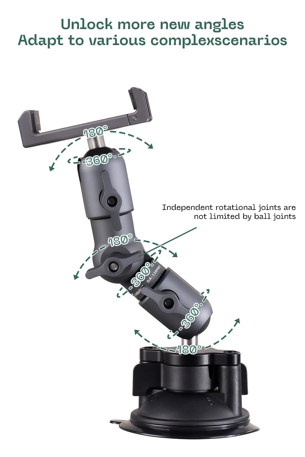 FANAUE Double Socket Arm - Full Length 6.25" Compatible with B Size 1" Ball Components