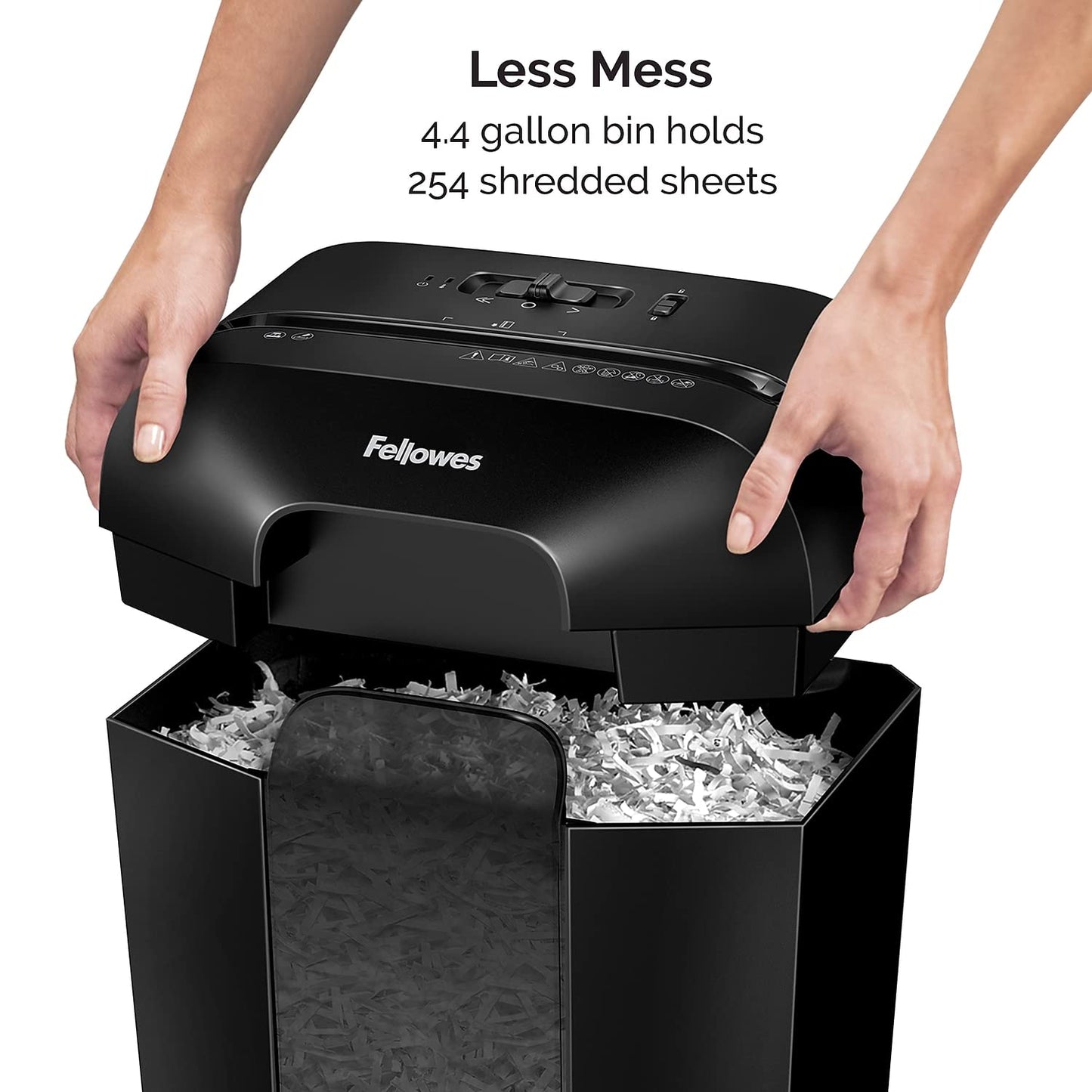 Fellowes Powershred LX45 Quiet Operation 8-Sheet Cross-Cut Paper Shredder, 4400201, Black