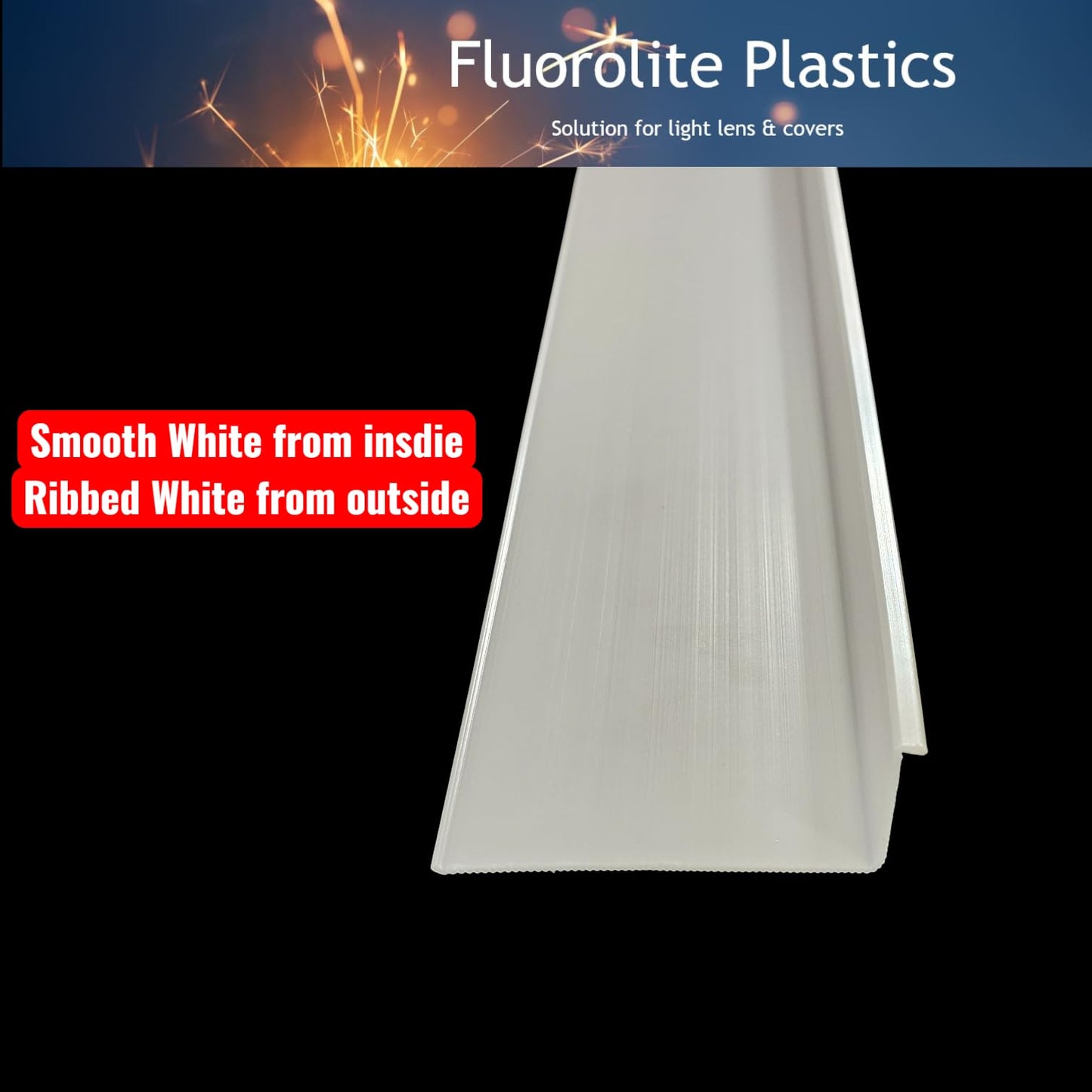 Fluorolite Under Cabinet Light Diffuser Replacement Lens Cover | White Ribbed Acrylic | Fits Fluorescent or LED Fixtures |Choose Style and Lenght |