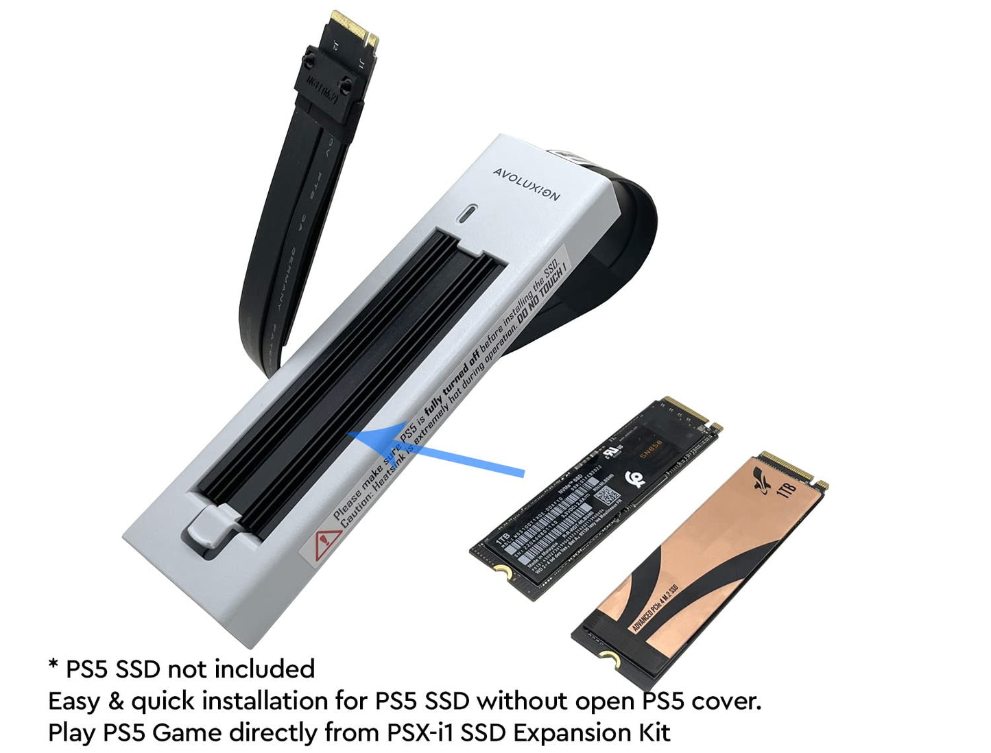 Avolusion PS5 SSD Heatsink with External SSD Expansion Kit for PS5 Game Console (PSX-i1-PS5)