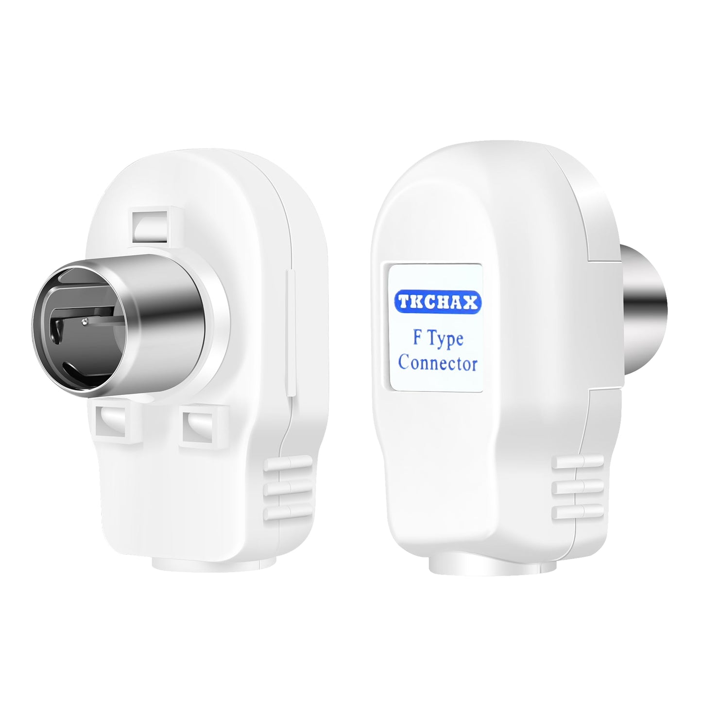 TKCHAX 90° Right-Angle F-Type Male Coax End Quick-Connect Adapter (3-Pack) - RG59/RG6 Coaxial Compatible for TV/Satellite/Antenna/HDTV/Wall Plate