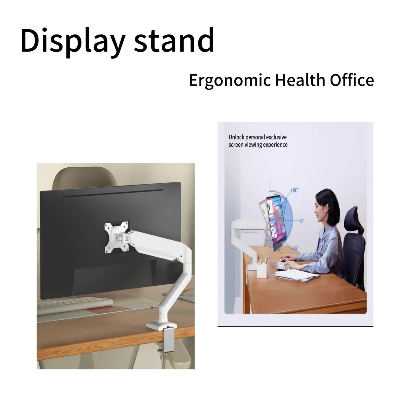 XLRPAT Monitor Stand, Balanced Robotic arm Desktop Stand, Elevated Desk, Computer Desktop Suspended air Pressure arm 17-32 inch White Hanging Rack