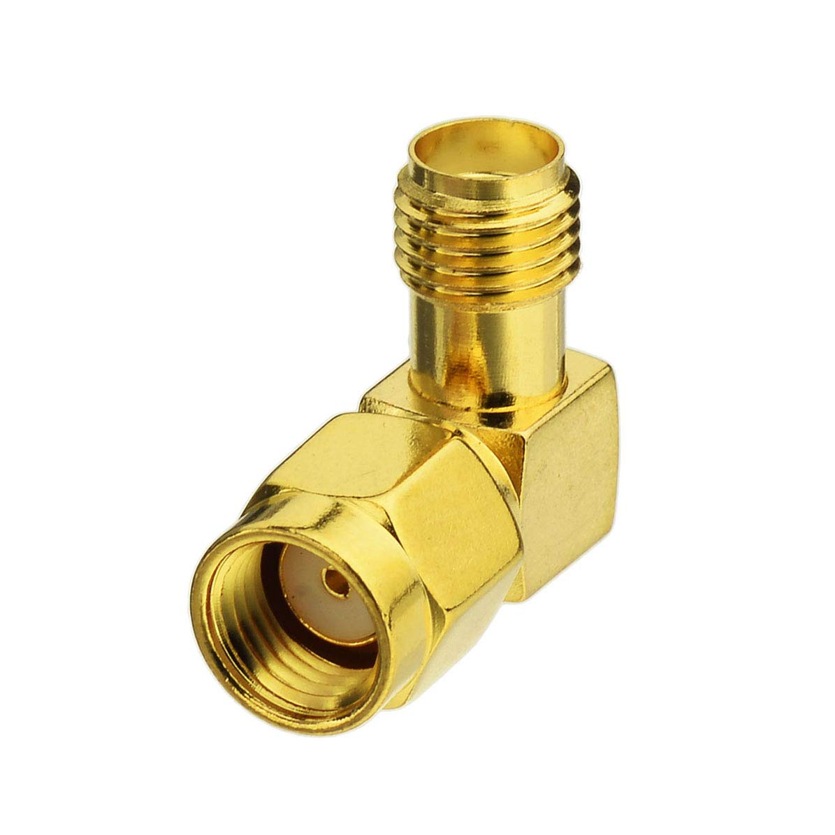 Bingfu RP-SMA Male to SMA Female Right Angle Antenna Connector Adapter (2-Pack) for FPV Drone Controller WiFi Router PCIE Network Card Adapter