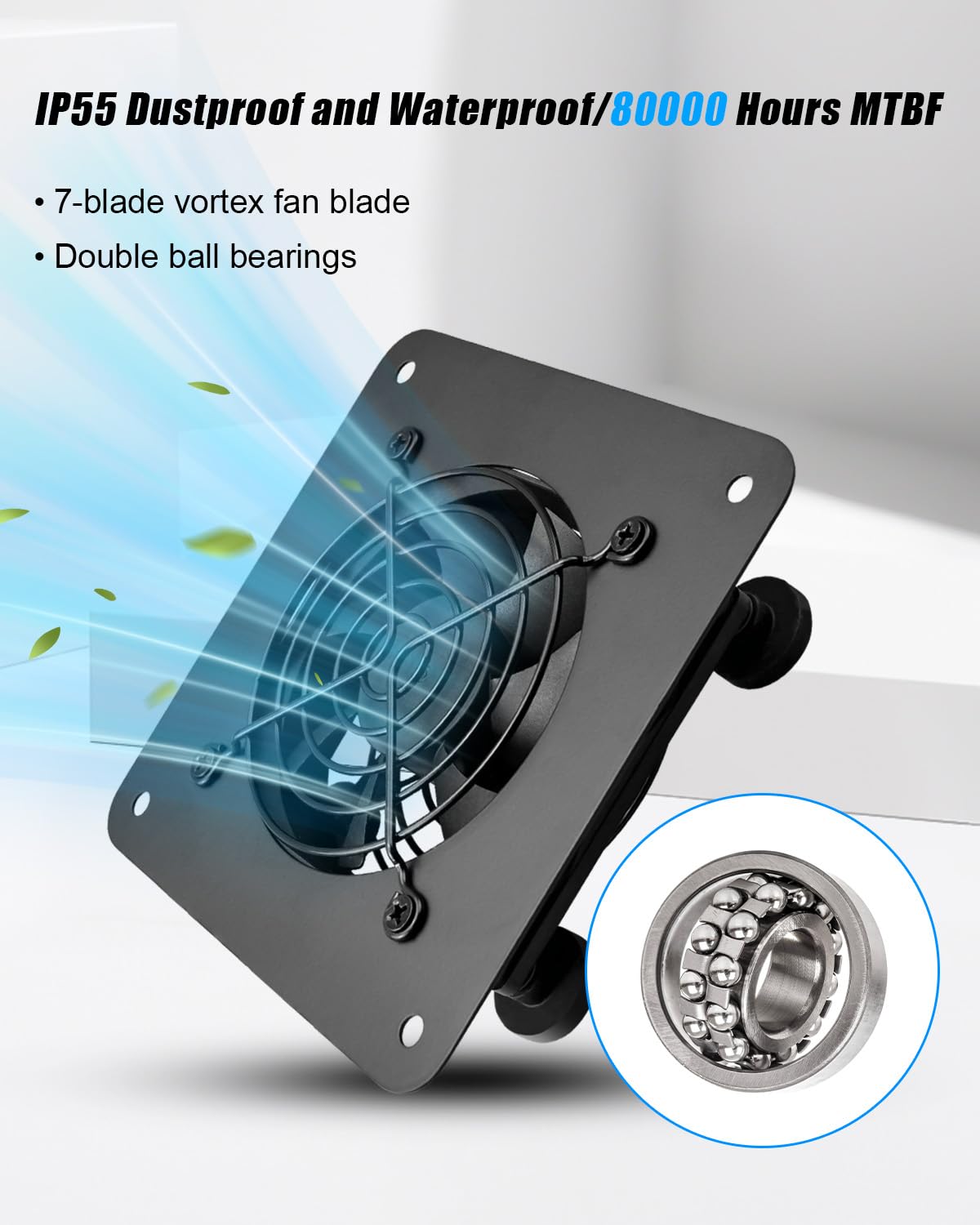 ZXWATC USB Cabinet 80mm Quiet Cooling Fan System with Speed Control, Metal 4" USB Powered AV Cabinet Fan for Home Theater, Game Console, Network