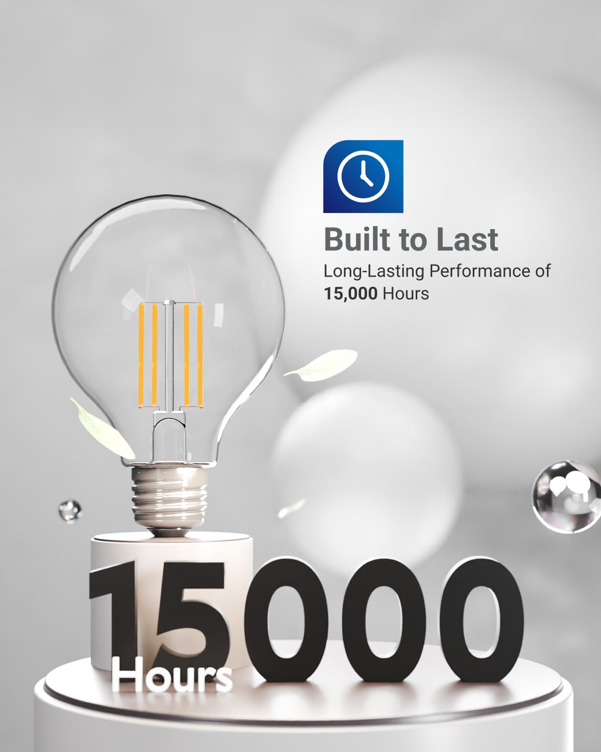 Sunco 10 Pack G25 LED Light Bulb, Globe, E26, 5W=60W, 3000K Warm White