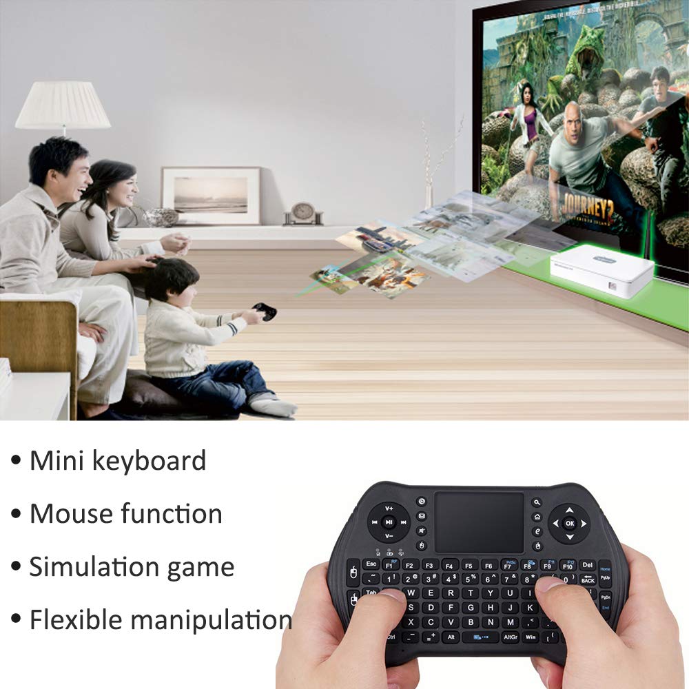 Upvivi Backlit Mini Keyboard,2.4GHz Wireless Mini Keyboard with Touchpad Mouse Handheld Remote Control for PC, Raspberry Pi 2, Pad, Smart TV, Android