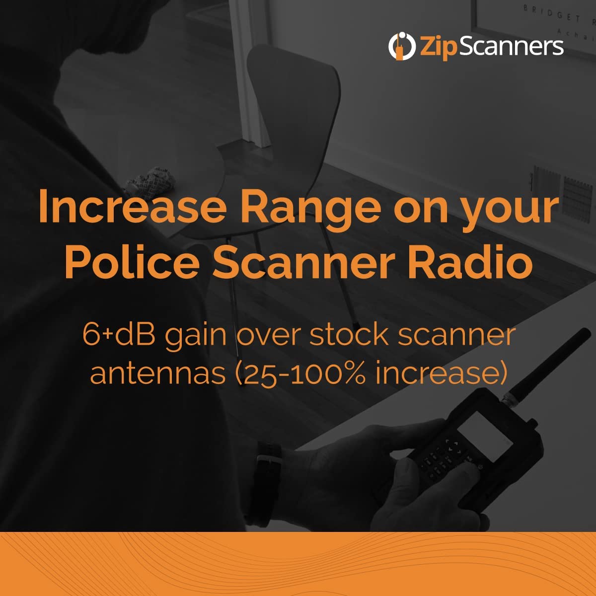 Antenna for Police Scanner Radios | 843S Remtronix | SMA End Type | VHF/UHF/800 MHz Tri- Band | 8" Flexible Police Scanner Antenna | Increase