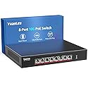YuanLey 8 Port 10G PoE Switch Unmanaged, 8 x 10G Base-T PoE Ports, IEEE802.3af/at, 110W Built-in Power, Compatible with 1G/2.5G/5G/10G, Metal Case
