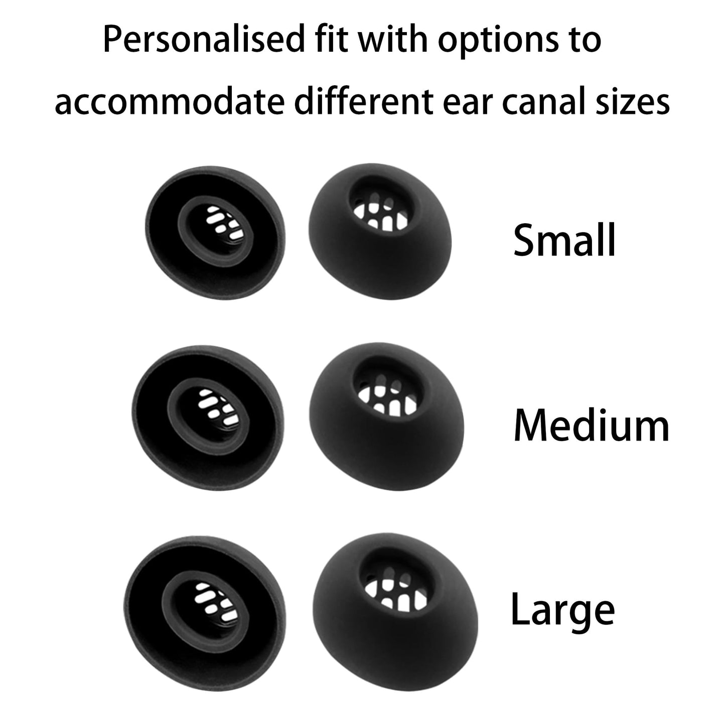 NANLANFAN Replacement Silicone Ear Tips for OnePlus Buds 4 / Buds 3 / Buds Pro 3 / Buds Pro 2 / Nord Buds 3 / Nord Buds 3 Pro Earbuds, 3 Pairs (Black