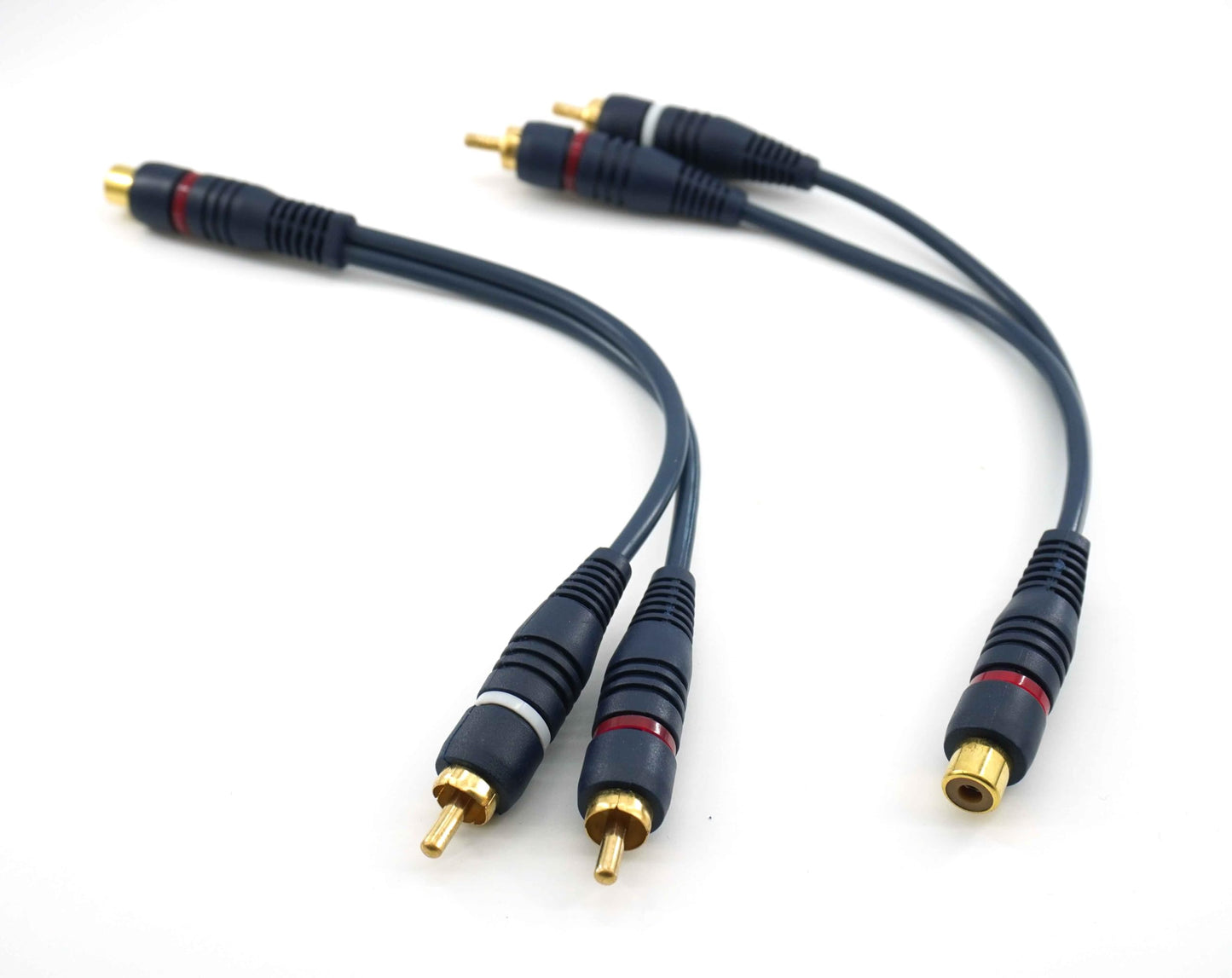 SOTHENG RCA Splitter 1 Female to 2 Male 2 Pack, RCA Y Splitter Audio Video Cable Splitter Adapter Dark Blue