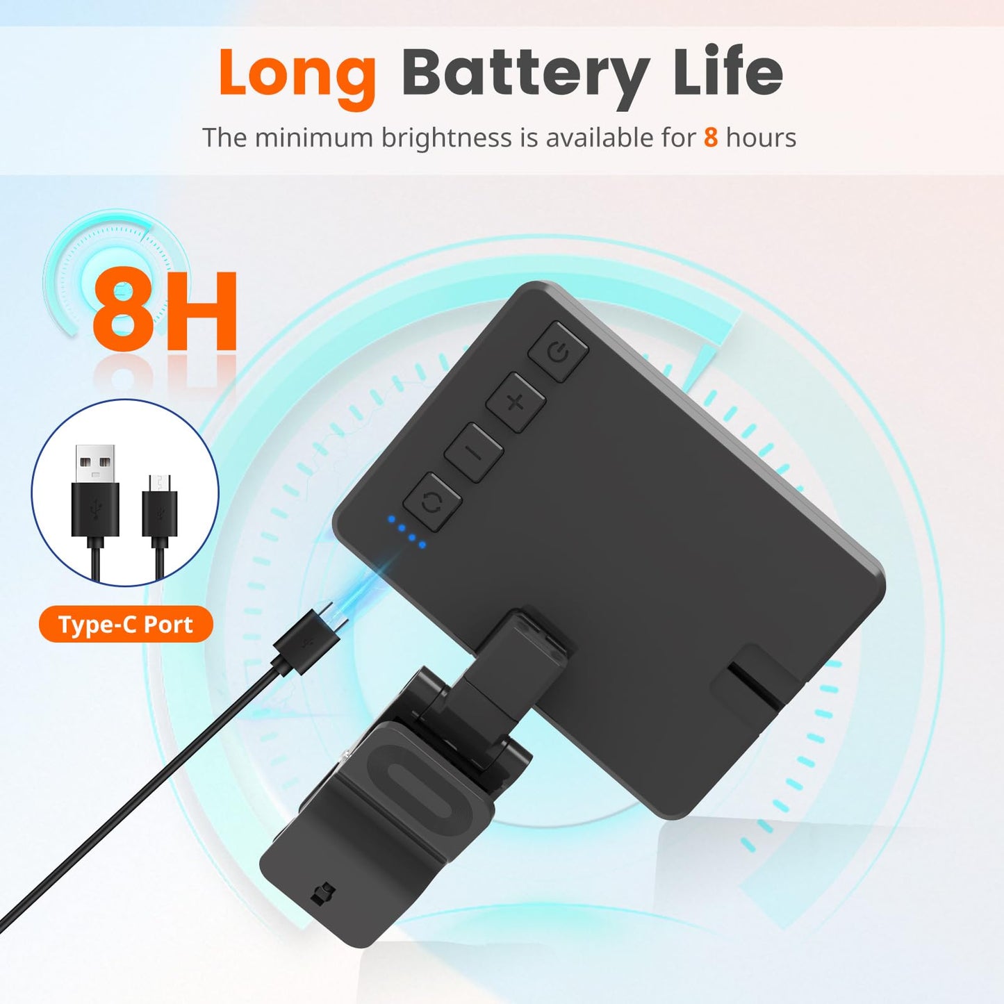 UBeesize Selfie Light with Memory Function, Rechargeable Phone Light for Pictures, iPhone, iPad, Laptop, Monitor, Clip-on Video Light with 3 Light