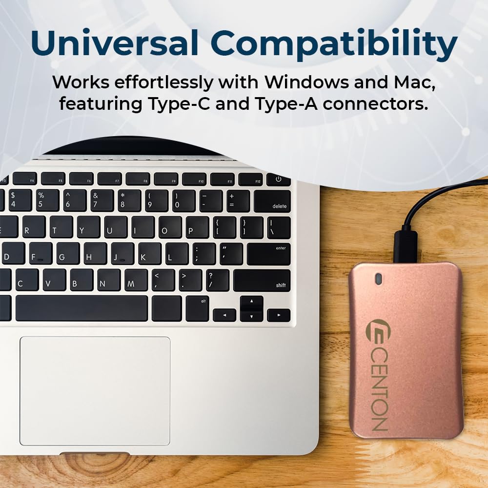 Centon External SSD (Black), USB-C 3.2 Gen 2, 500GB