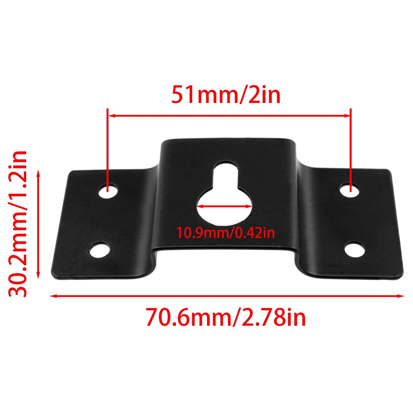 Dookoe Wall Hanging Iron Hooks Hanging Panels Connectors and Mounting Screws Surround Stereo Speakers (Black) -2PCS