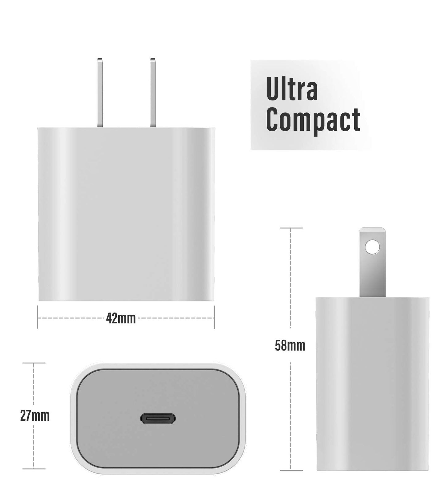 Galvanox PD Wall Charger Adapter Block Type C for Samsung Galaxy Phones/iPhone Models (20W)