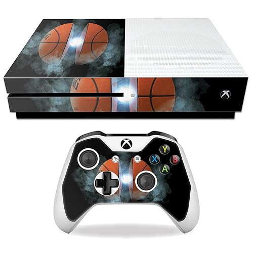 MightySkins Skin Compatible with Microsoft Xbox One S - Basketball Orb | Protective, Durable, and Unique Vinyl Decal wrap Cover | Easy to Apply