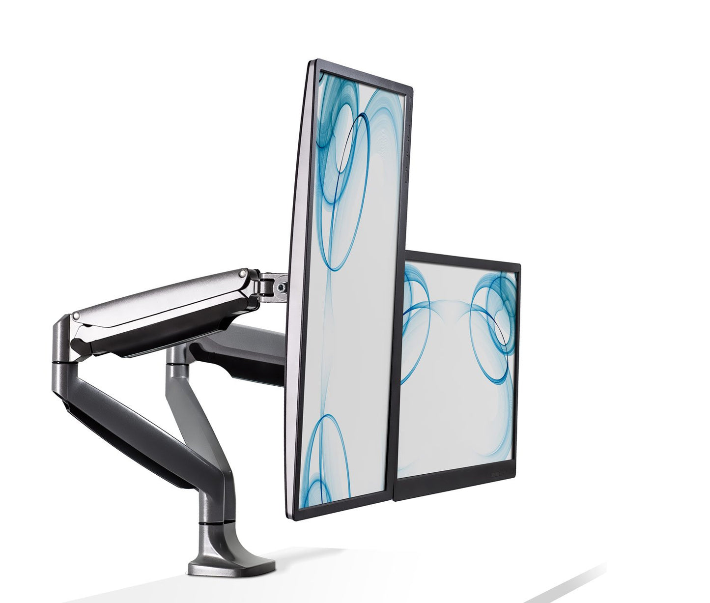 Mount-It! (MI-1772) Dual Monitor Arm Mount Desk Stand Two Articulating Gas Spring Height Adjustable Arms | Fits Up To 32" VESA 75 100 Compatible