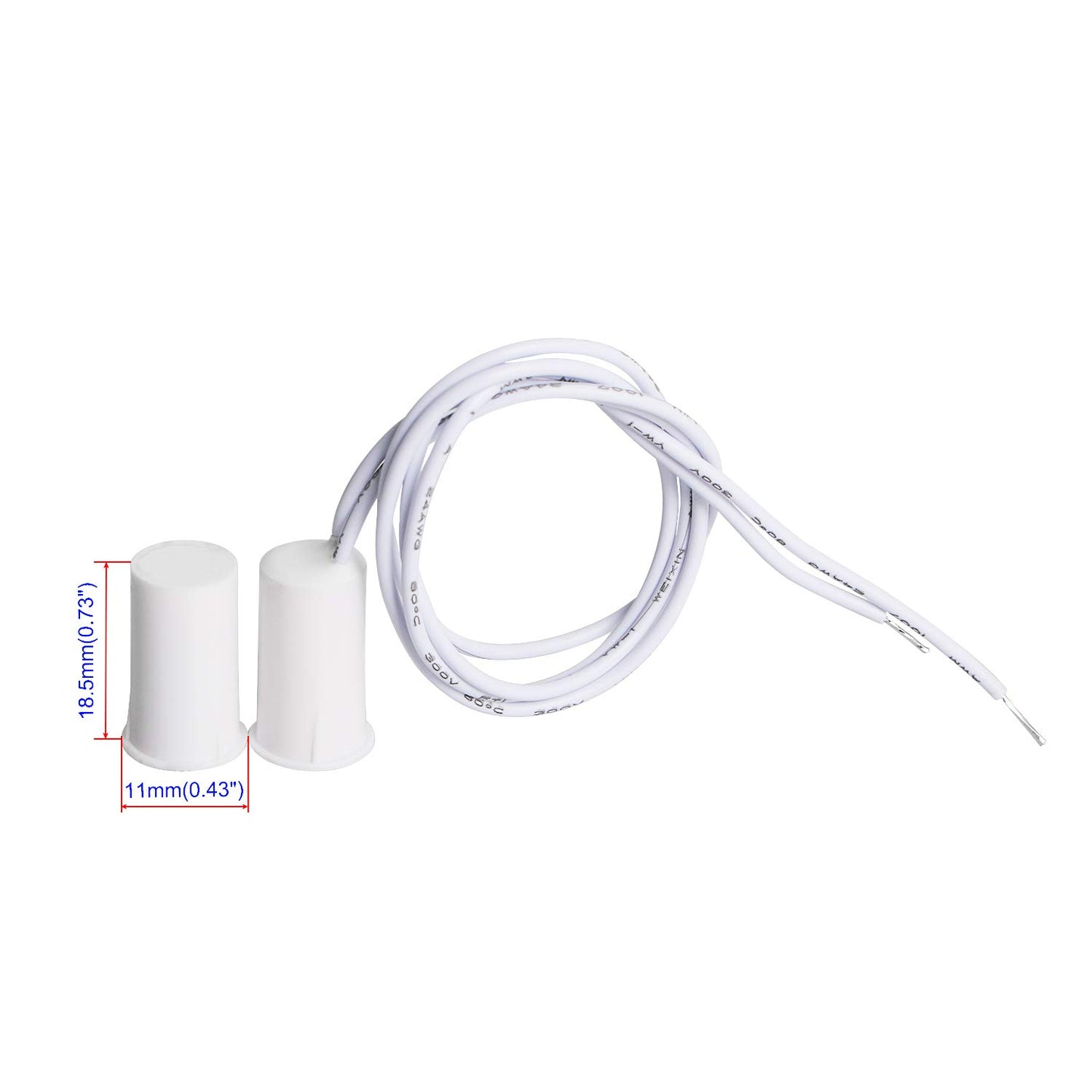 Aoje-Link RC-33A NO Recessed Wired Security Window Door Contact Sensor Alarm Magnetic Reed Switch for Home Security Access Control and Burglar Alarm
