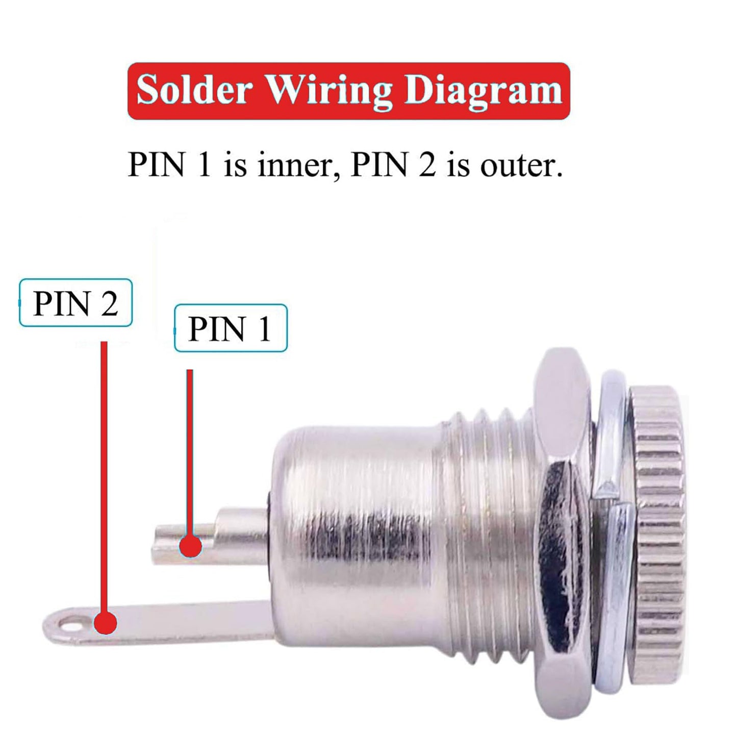 CenryKay 10PCS 5.5 x 2.1mm DC-099 10A DC Power Jack Socket,Threaded Female Panel Mount Connector Adapter
