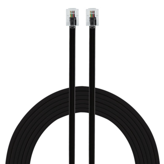 Power Gear Telephone Line Cord, 15 Feet, Phone Cord, Modular Jack Ends, Works for Phone, Modem or Fax Machine, for Use in Home or Office, Black, 76579