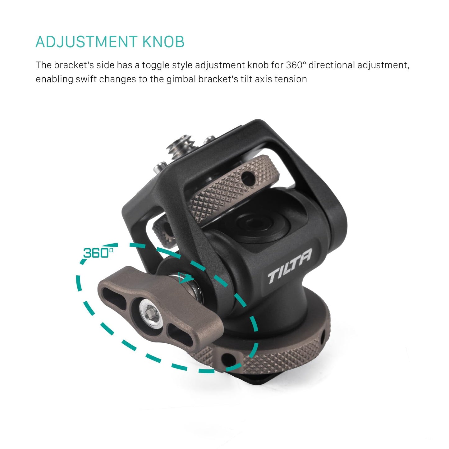Tilta Camera Monitor Mounting Bracket | NATO Clamp Mount for External Monitor Accessories | Supports 4.4lb Load | 360° Rotation 175° Tilt | Aluminum