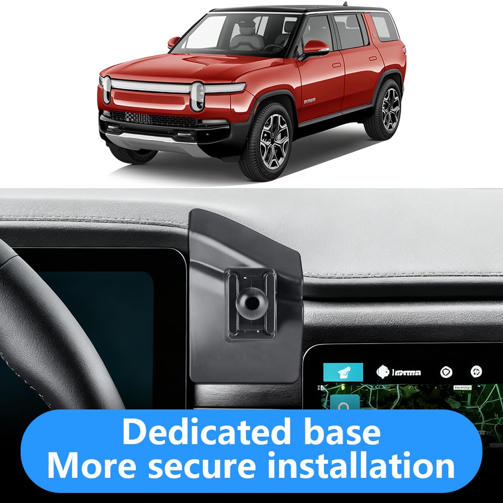 LUNQIN Car Phone Holder for Rivian R1S R1T 2022 2023 2024 2025 2026 Auto Interior Accessories Best Cell Phones Mount Cellphone Mobile Cradle Charging