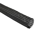 Techflex 2 Inch Flexo Clean Cut Braided Cable Sleeve - Black - 25 Feet