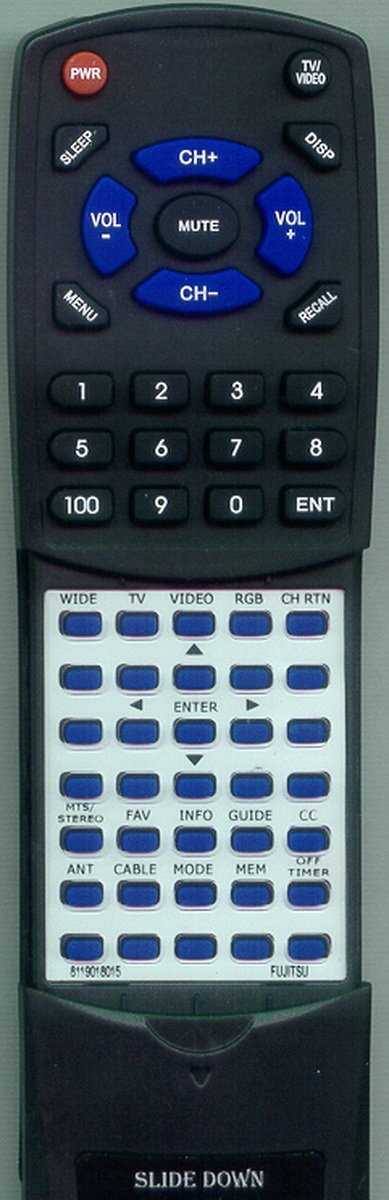 Replacement Remote Control for FUJITSU PRMS103S, P63XTA51UB, 8119018015, P50XTA51UB