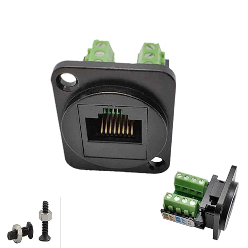 SHANFEILU RJ45/8P8C D-Type Panel Mount Ethernet Extender Cat5E Terminal Solderless Network Adapter Keystone Jack Crimping Data Female Connector