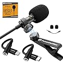 PowerDeWise Professional Grade Lavalier Clip On Microphone - Lav Mic for Camera Phone iPhone GoPro Video Recording ASMR - Small Noise Cancelling 3.5mm