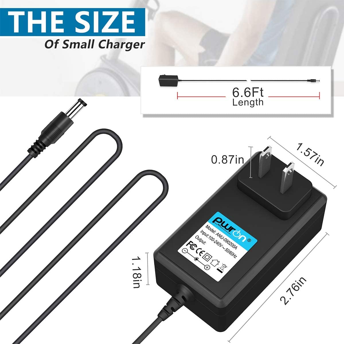 PwrON US Plug AC/DC 10V 1A Power Supply Adapter Wall Charger 5.5x2.1mm Center+