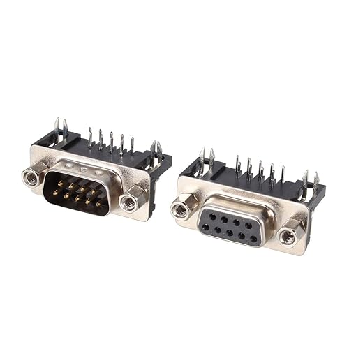 uxcell 5 Pairs RS232 Serial DB9 DB-9 9-Pin Male & Female Connector Jack Socket