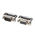 uxcell 5 Pairs RS232 Serial DB9 DB-9 9-Pin Male & Female Connector Jack Socket