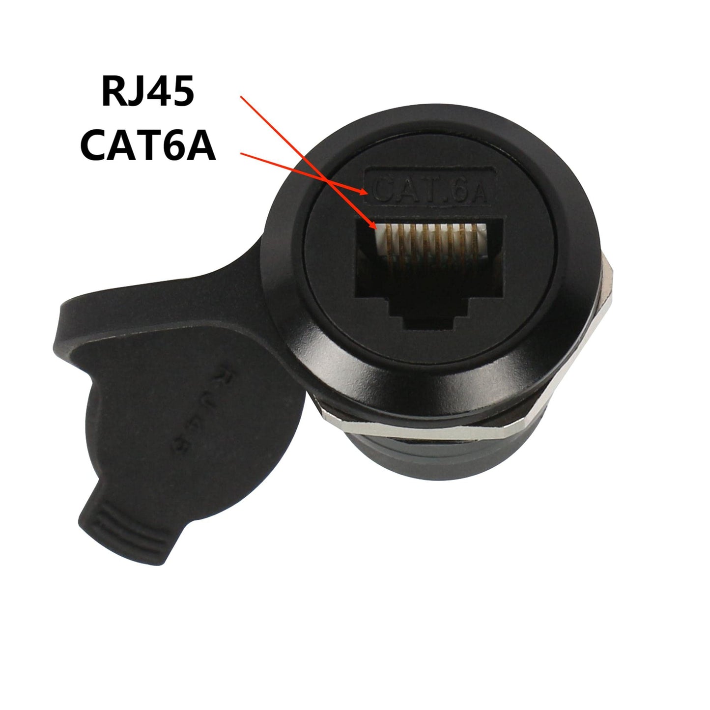 QIANRENON RJ45 Shielded Panel Mount Coupler, Cat6A Female to Female Pass Through Connector, Ethernet RJ45 500MHz Bulkhead Extension Interface Adapter