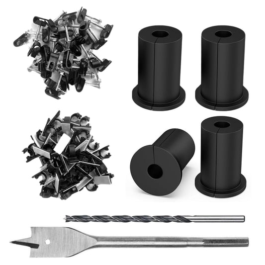 Starlink Cable Routing Kit, SMANSNAY 4PCS Starlink Wall Grommets Accessories for Cables Pass Through mounting kit, with 1" Spade Drill Bit, 40pcs Wall
