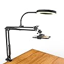 Overhead Camera Mount with Ring Light, Flexible Articulating Phone Arm Stand Compatible with iPhone, Logitech Webcam, Desk Tripod for YouTube Live