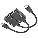 SHANFEILU HDMI Extender to RJ45 Over CAT 5e/6 Network LAN Ethernet Cable Adapter Signal Repeater 98ft 1080P HDMI Male to RJ45 Adapter 30M