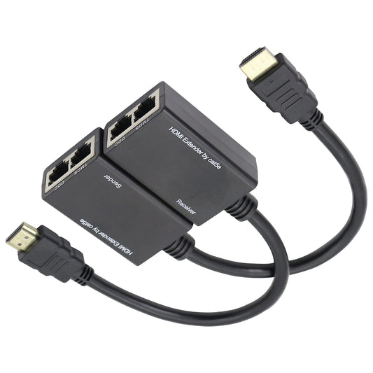 SHANFEILU HDMI Extender to RJ45 Over CAT 5e/6 Network LAN Ethernet Cable Adapter Signal Repeater 98ft 1080P HDMI Male to RJ45 Adapter 30M