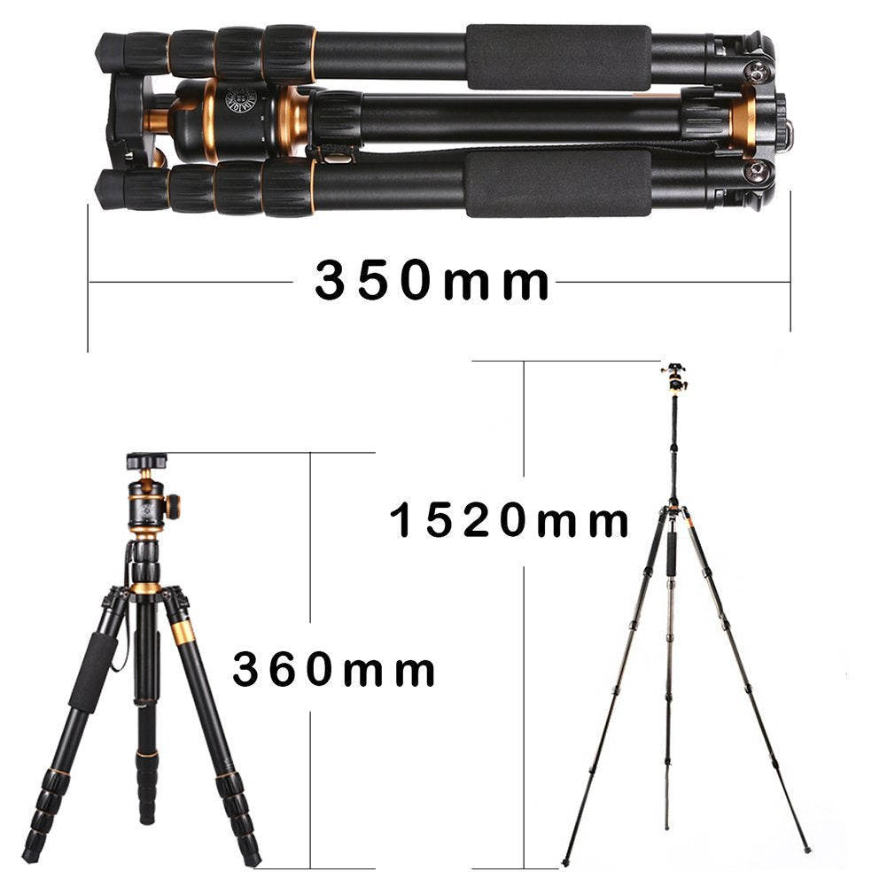 QZSD Q888 Portable Travel Tripod Monopod Aluminum with Ball Head For DSLR DV Video Camera Camcorder