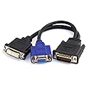 cablecc DMS-59 Male to DVI 24+5 Female & VGA RG 15pin Female Splitter Extension 15cm