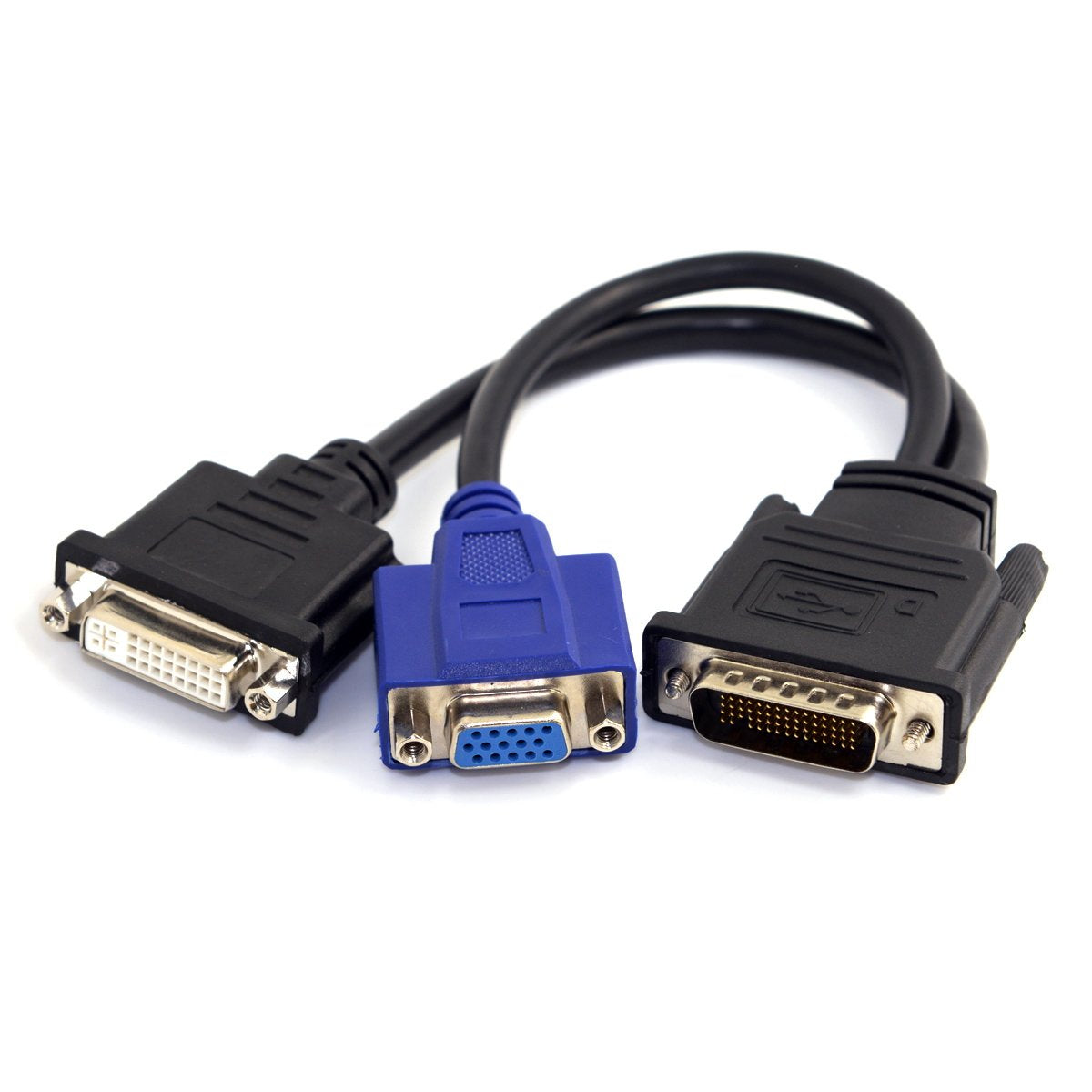 cablecc DMS-59 Male to DVI 24+5 Female & VGA RG 15pin Female Splitter Extension 15cm