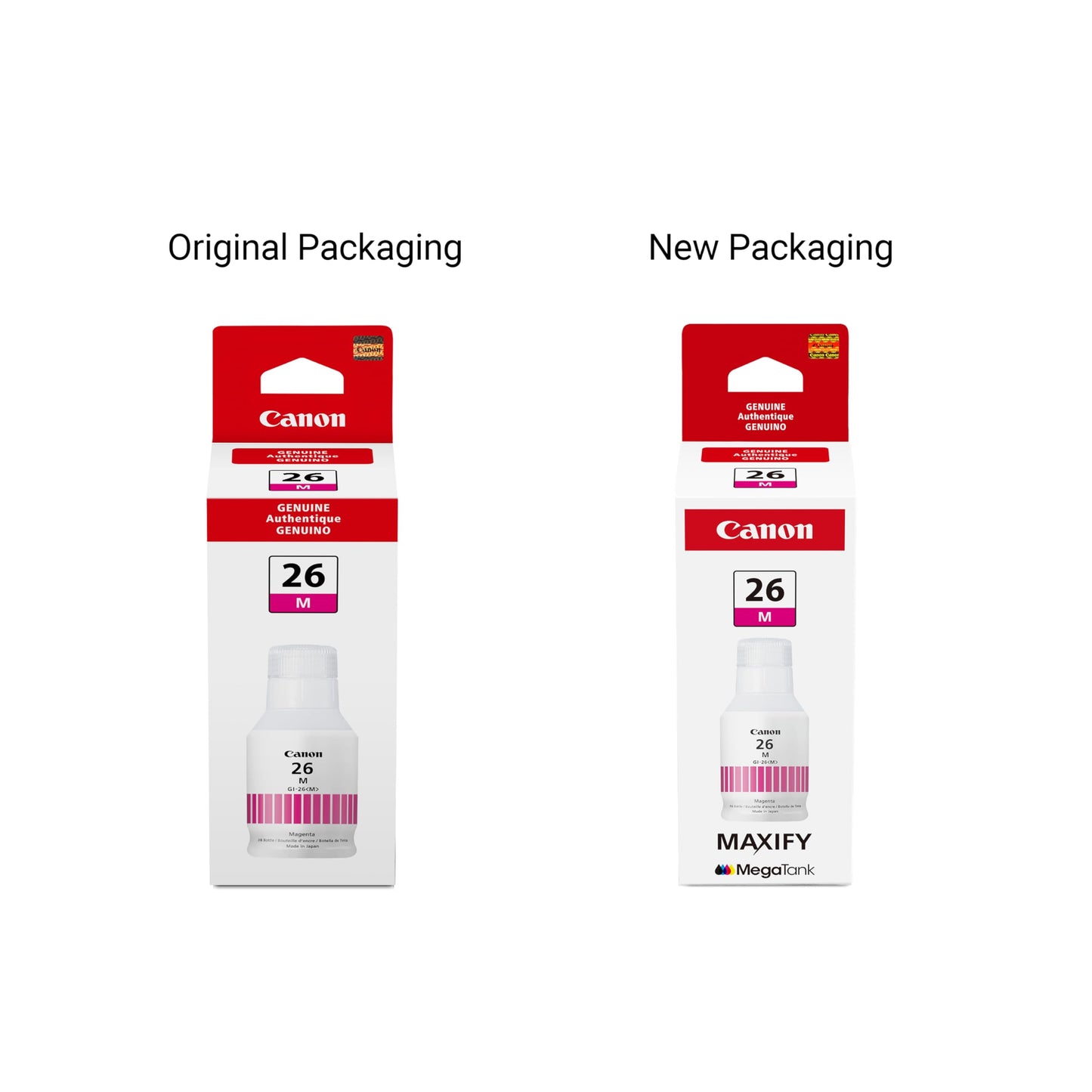 Canon GI-26 Genuine Pigment Magenta Ink Bottle, Compatible with MegaTank GX7120, GX6120, GX5120, GX6020, GX7020, GX6021, GX7021, GX5020, GX4020,