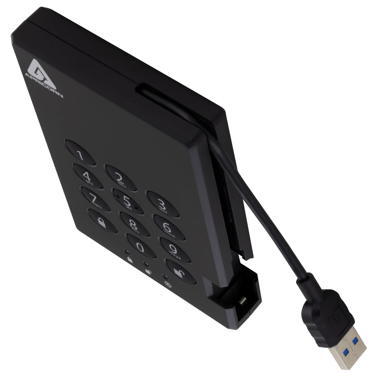 Apricorn Aegis Padlock 3.0 1TB USB 3.0 External Hard Drive, Black