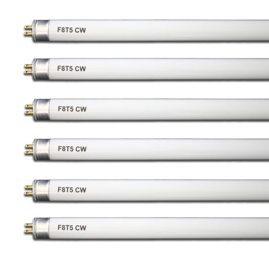 Accway (6 Pack) F8T5/CW 4100K 12’’ Linear Fluorescent Light Bulb, 8W Cool White T5 Tube, G5 Mini Bi Pins Base Replacement for Under Cabinet Light, RV