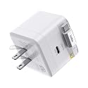 Basix by iOttie 35W GaN Wall Charger with Built-in Retractable USB-C Cable and Extra USB-C Port, Dual Device Fast Charging, Compact Travel Charger