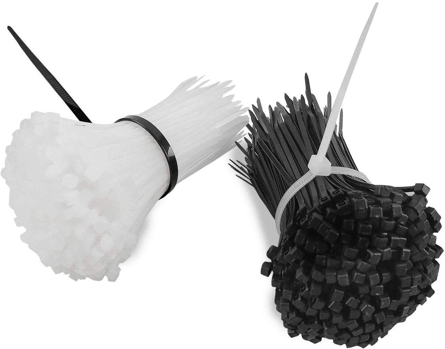 Simple Deluxe HICBLETIE6 200-Pack 6 Inch Self-Locking Versatile Nylon Cable Wire Zip Ties in Black & White, 6inch 200pcs